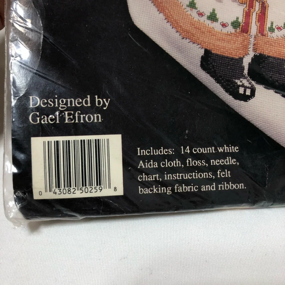 VTG‎ Banar Designs Cross Stitch Kit Christmas Santa Claus Stocking TOM